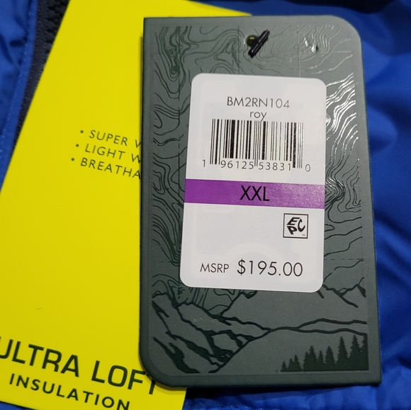 NWT GH Bass & Co Mens Blue Ultra Loft Puffer Coat Wind Water Resistant XXL $195 - Picture 4 of 9